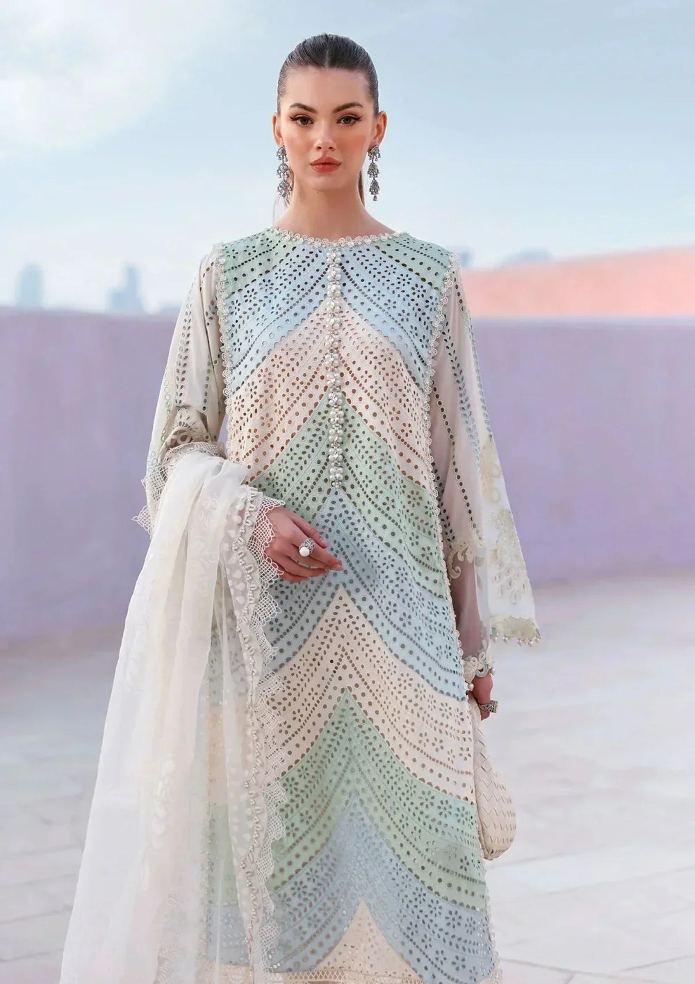 03-Piece Swiss Lawn Suit - Ready To Wear