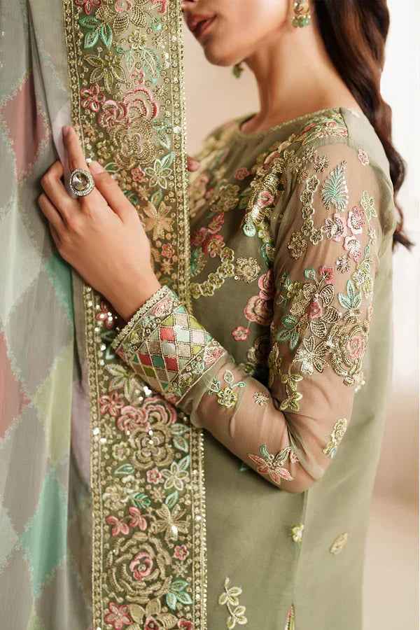Designer Suit Olive Dazzle  3-Piece Formal Suit Ready To Wear