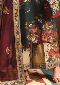 3 Piece Stitched Lawn Suit - Ready To Wear