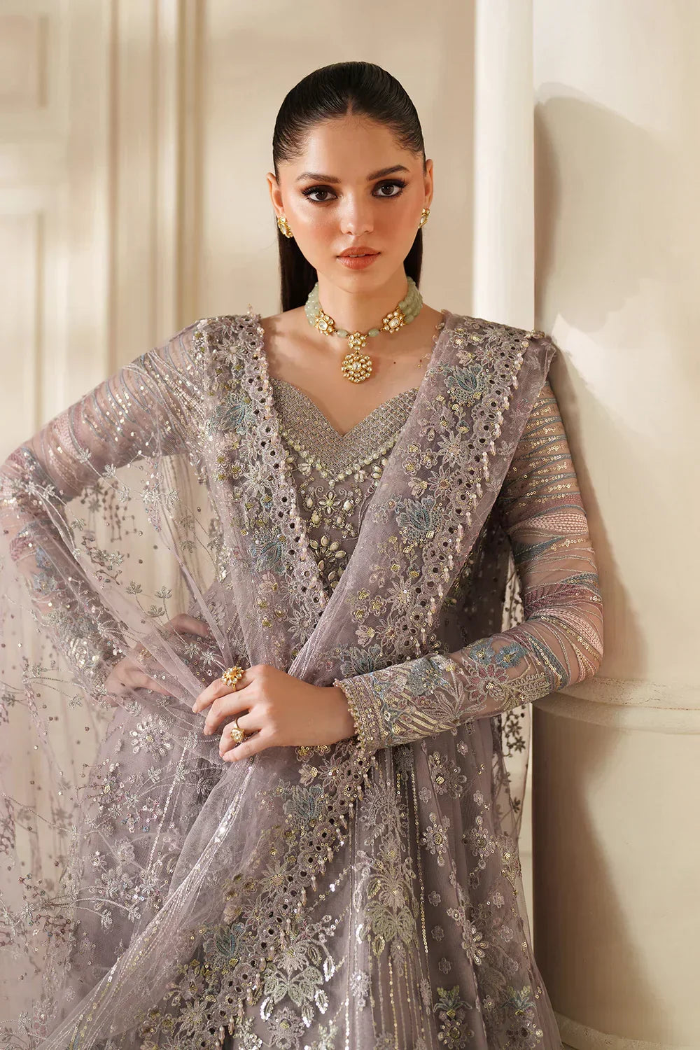 03-Piece Chiffon Suit With Heavy Embroidery - Ready To Wear
