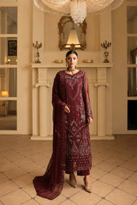 Maroon Majestic - Embroidered Chiffon Suit | Ready To Wear