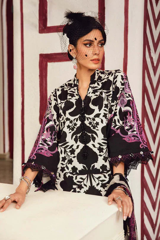 03-Piece Printed Lawn With Chikankari Embroidery - Ready To Wear