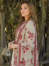 3 Piece Stitched Printed Lawn Suit - Ready To Wear
