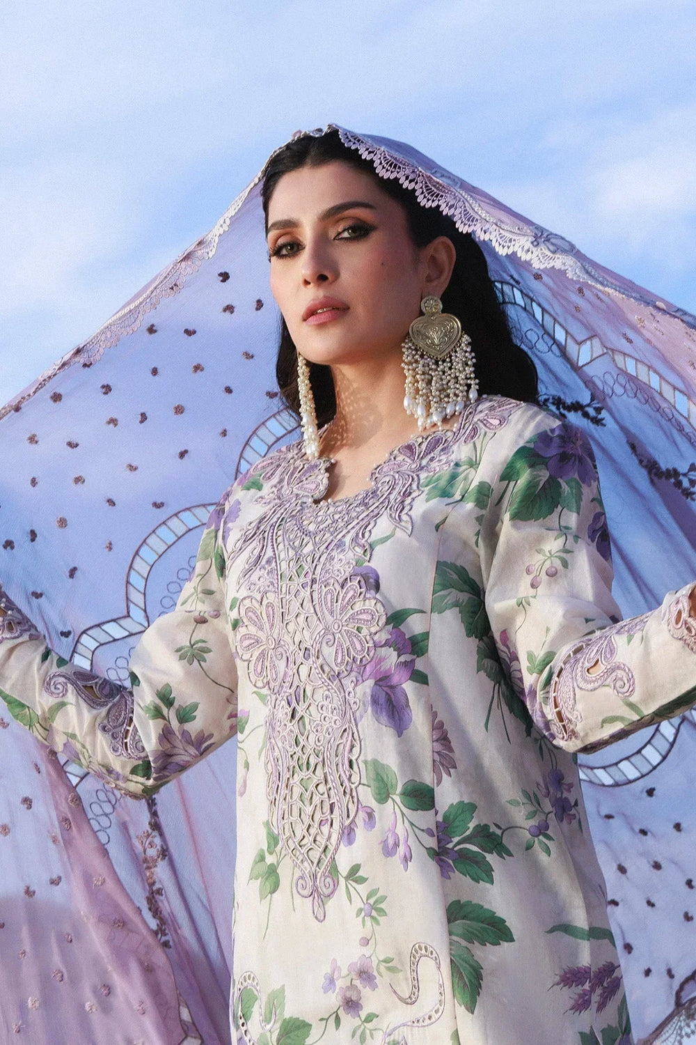 03-Piece Printed Lawn Suit With Embroidery | Ready To Wear