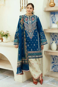 Peacock Blue Elegance - 3 Piece Embroidered Lawn Suit | Ready To Wear