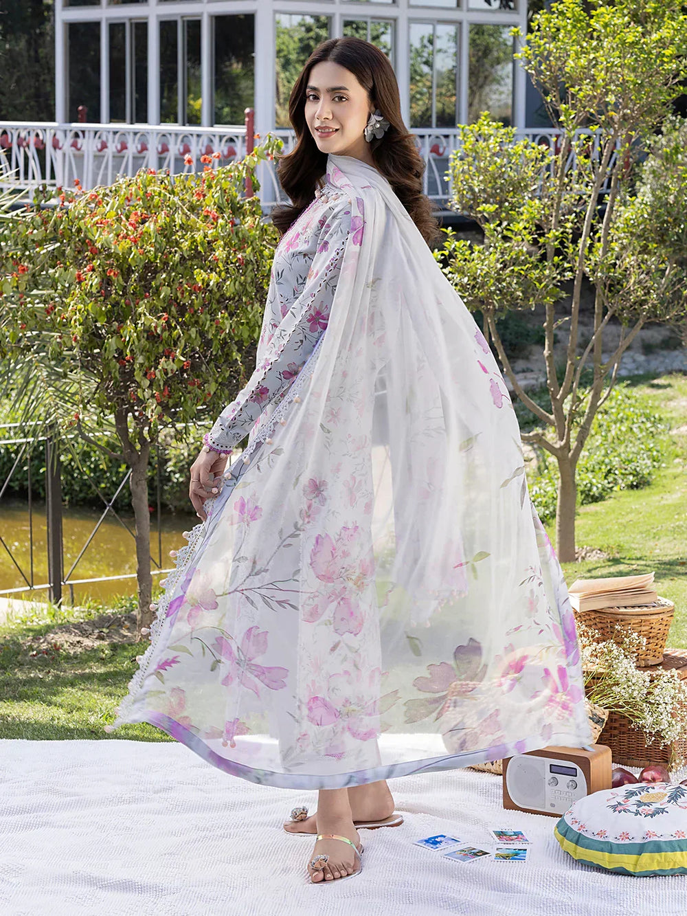 03-Piece Printed Lawn Suit - Ready To Wear